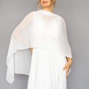 Elegant White Bridal Cape